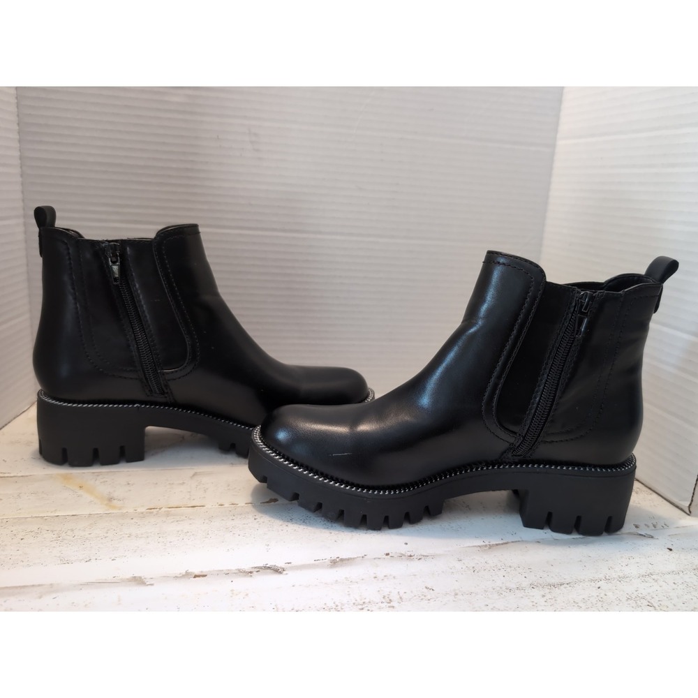 Limelight Women's Easton Black Ankle Biker Moto Boots Chunky Heel Size 7 Grunge